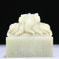 An Exquisite White Jade 'Dragon' Seal With Poem Inscriptions