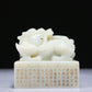 An Exquisite White Jade 'Dragon' Seal With Poem Inscriptions