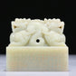 An Exquisite White Jade 'Dragon' Seal With Poem Inscriptions