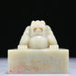 An Exquisite White Jade 'Dragon' Seal With Poem Inscriptions