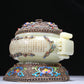 An Elaborate White Jade Gold-Mounted Blueing 'Scrolling Lotus' Censer