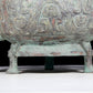 A precious bronze two-eared tripod furnace with auspicious animal patterns and a lid