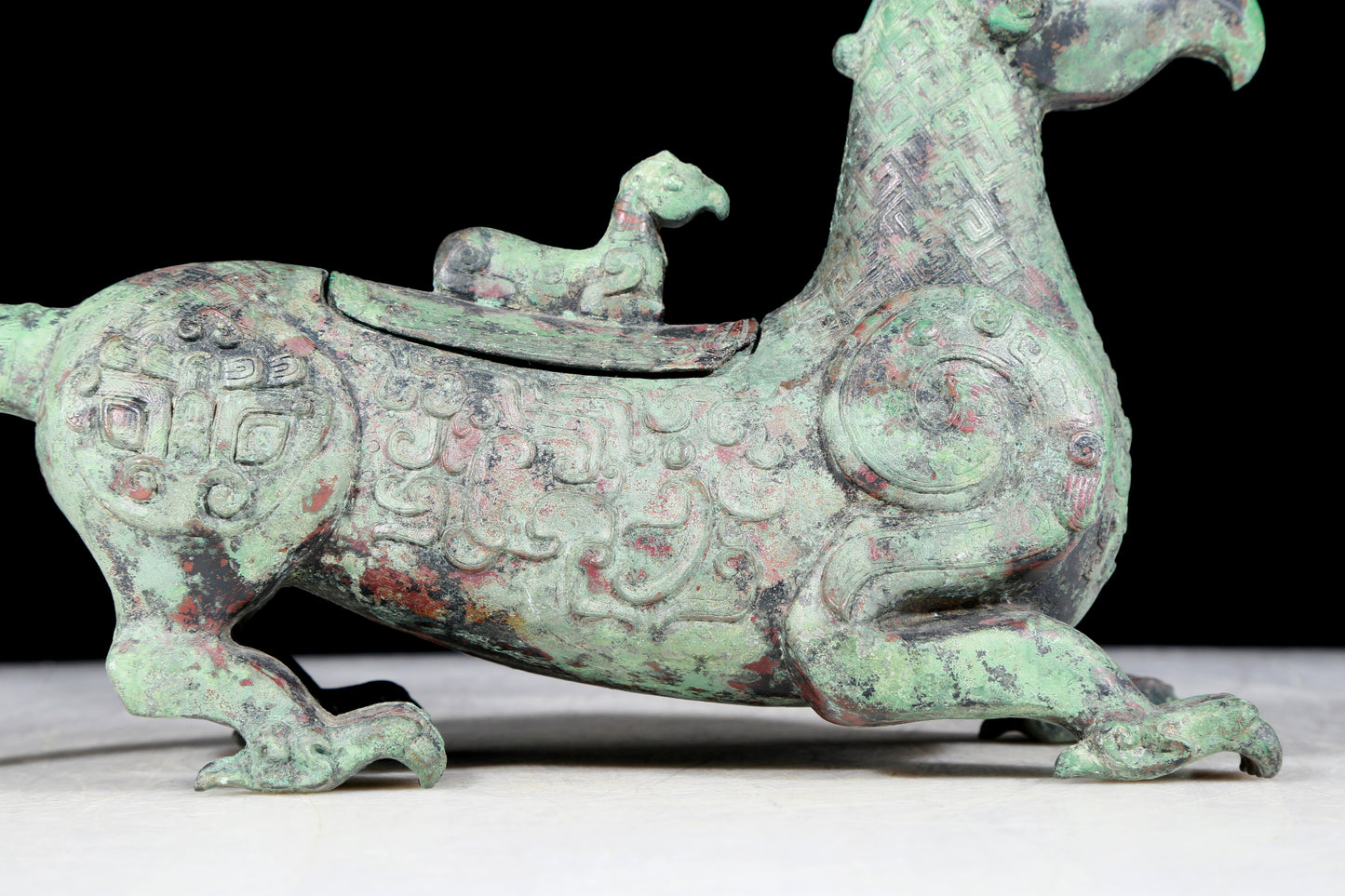 A precious bronze auspicious animal ornament