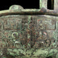 A precious bronze animal-faced two-eared and tripod censer