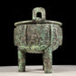 A precious bronze animal-faced two-eared and tripod censer