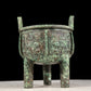 A precious bronze animal-faced two-eared and tripod censer