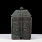 A precious bronze animal mask box with lid