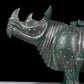 A precious bronze rhinoceros jar inlaid with gold and silver