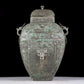 A rare bronze animal-faced amphora with lid