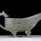 A precious bronze auspicious animal holding pot