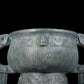 A precious bronze double-eared stove with auspicious animal patterns