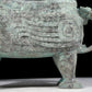 A precious bronze auspicious animal holding pot