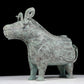 A precious bronze auspicious animal holding pot