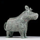 A precious bronze auspicious animal holding pot