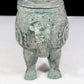 A precious bronze auspicious animal holding pot