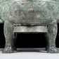 A rare bronze animal-mask elephant-ear censer