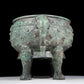 A rare bronze animal-mask elephant-ear censer