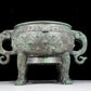 A rare bronze animal-mask elephant-ear censer