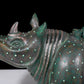 A precious bronze rhinoceros jar inlaid with gold and silver