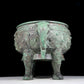 A rare bronze animal-mask elephant-ear censer