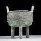 A precious bronze animal-faced two-eared and tripod censer