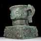 A precious bronze double-eared stove with animal masks