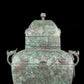 A precious bronze ear jar with lid