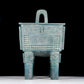 A precious bronze tripod with two ears and four legs with auspicious animal patterns