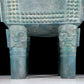 A precious bronze tripod with two ears and four legs with auspicious animal patterns