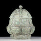 A precious bronze auspicious animal pattern jar with lid