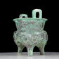 A precious bronze animal-faced two-eared and tripod censer