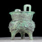 A precious bronze animal-faced two-eared and tripod censer