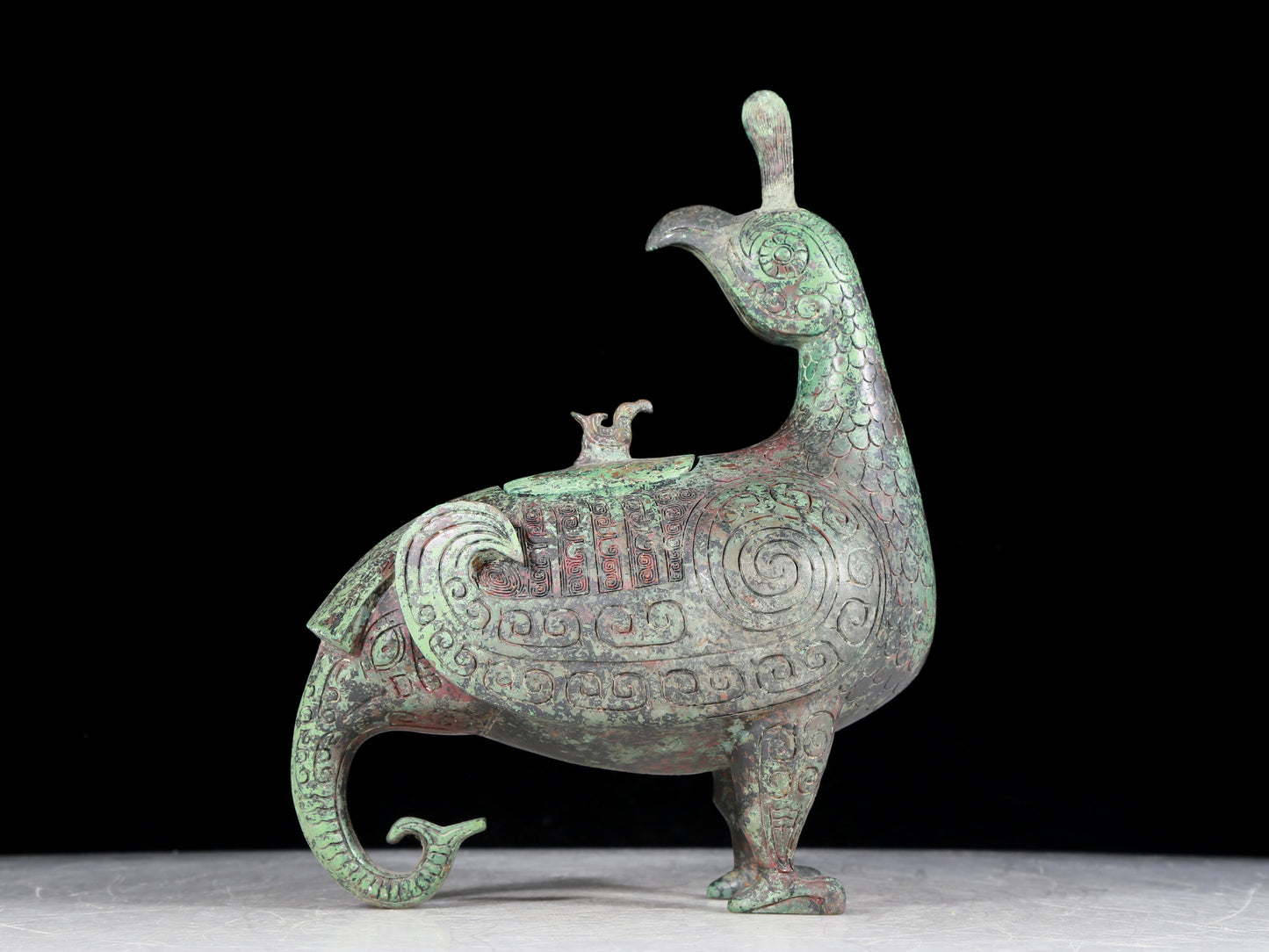 A precious bronze auspicious animal jar