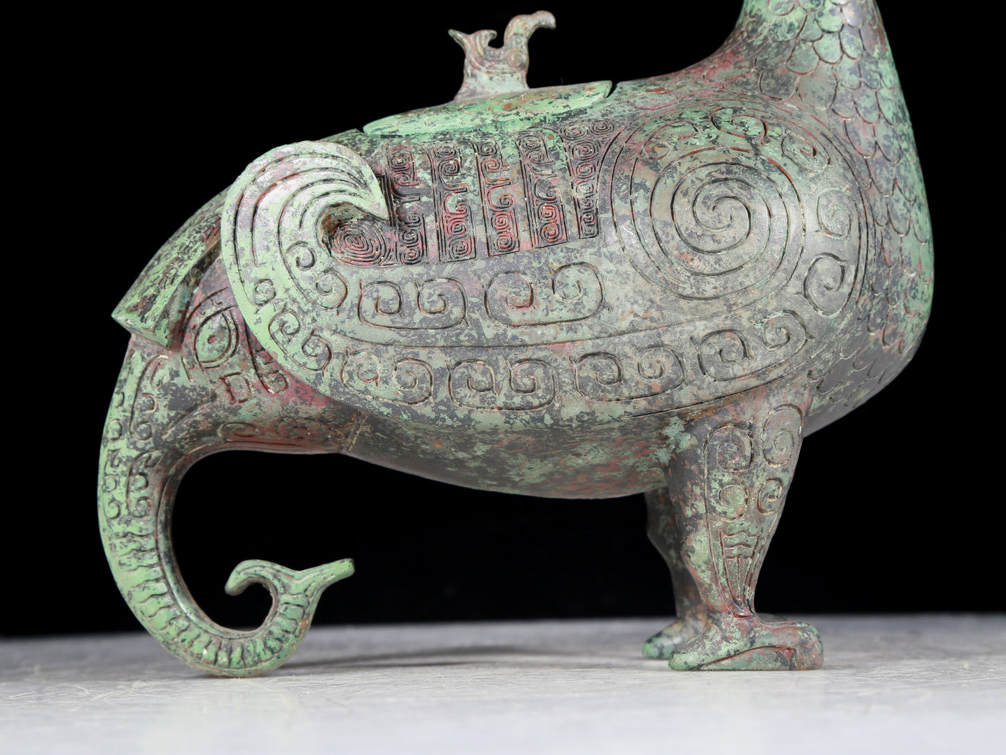 A precious bronze auspicious animal jar