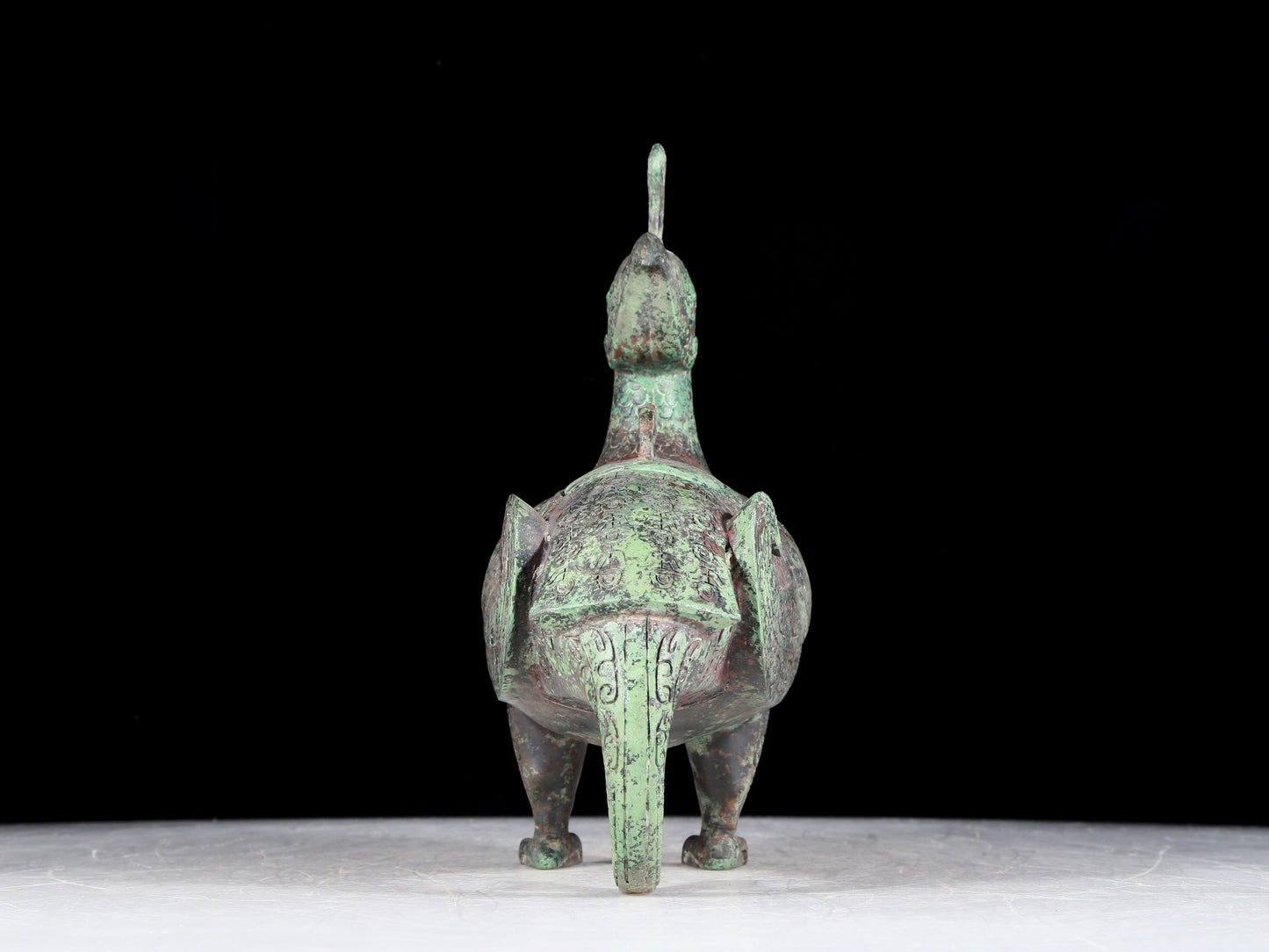 A precious bronze auspicious animal jar