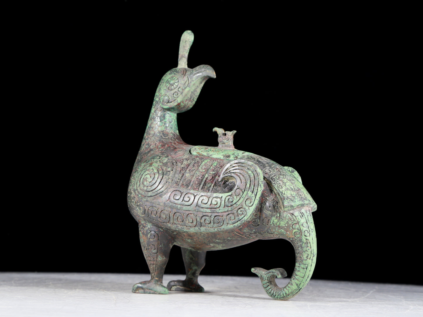 A precious bronze auspicious animal jar