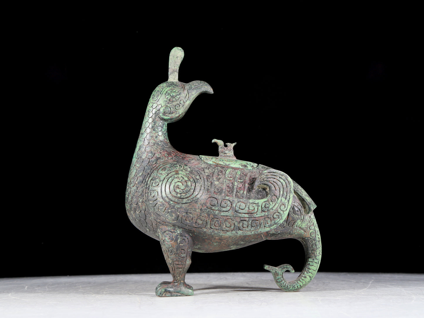 A precious bronze auspicious animal jar