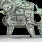 A precious bronze auspicious animal holding pot