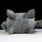 A precious bronze auspicious animal holding pot