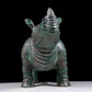 A precious bronze rhinoceros jar inlaid with gold and silver