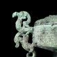 A precious bronze dragon-patterned double-eared stove with lid