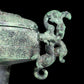 A precious bronze dragon-patterned double-eared stove with lid