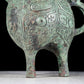 A precious bronze tripod ewer with animal masks