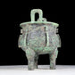 A precious bronze animal-faced two-eared and tripod furnace