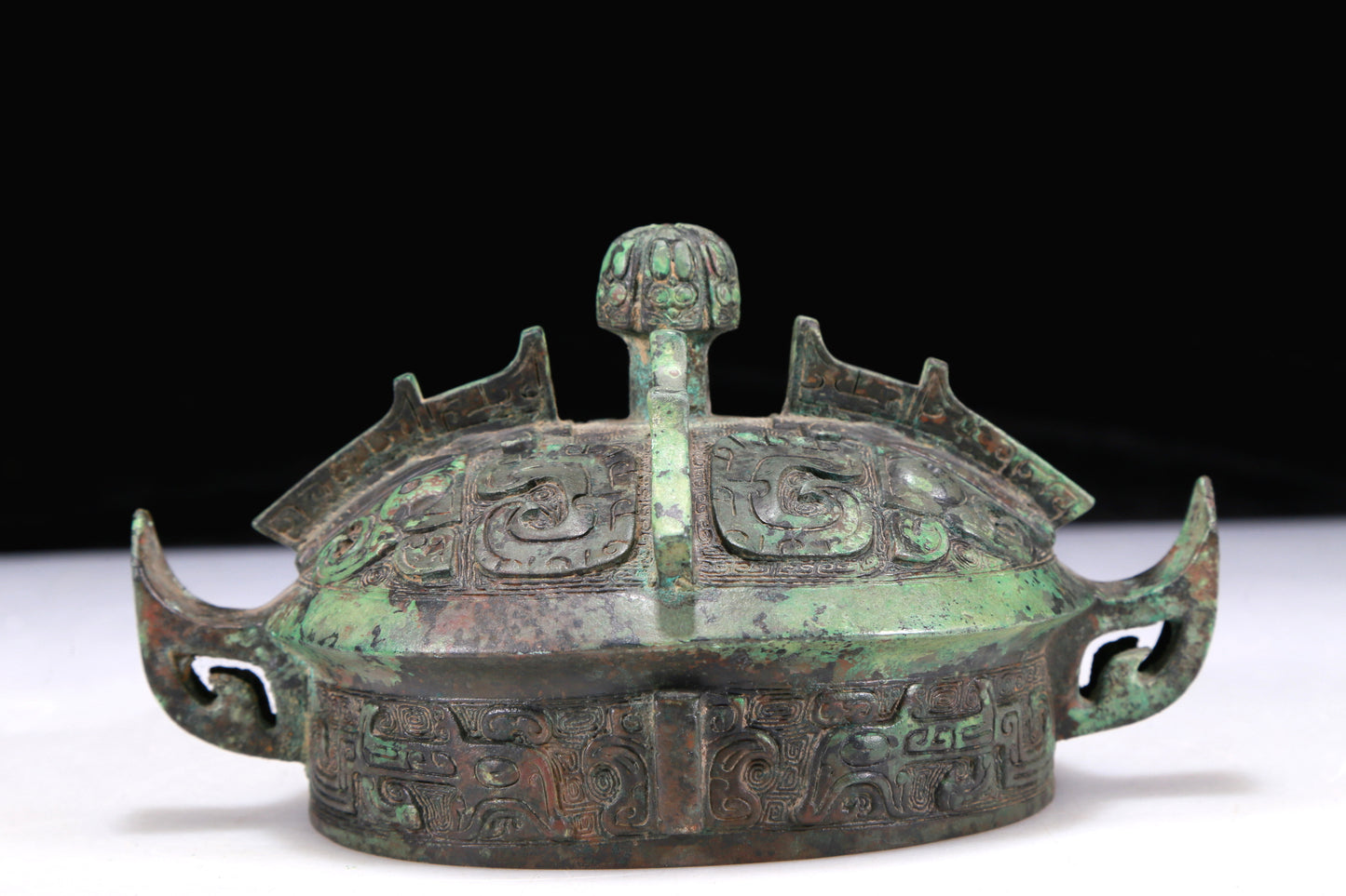 A Precious Bronze 'Animal Mask' Beast-Handled Jar With Inscriptions