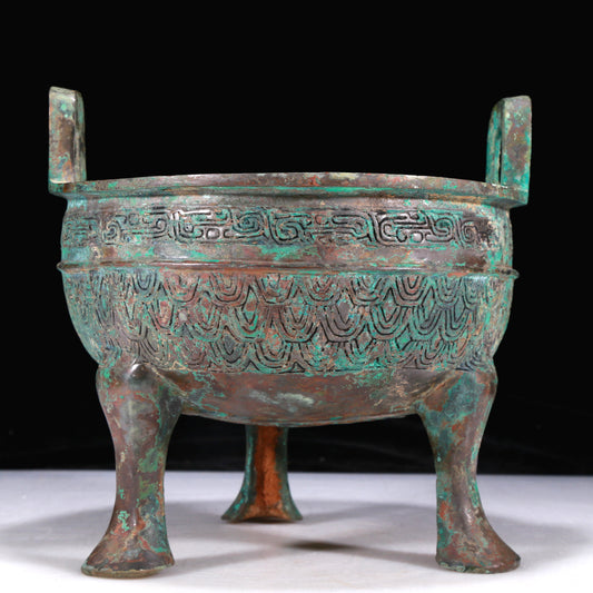 An Excellent Bronze 'Auspicious Beast' Tripod Censer With Inscriptions