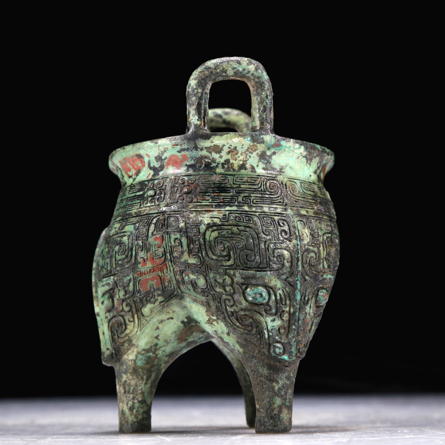 A Precious Bronze 'Animal Mask' Tripod Censer With Inscriptions