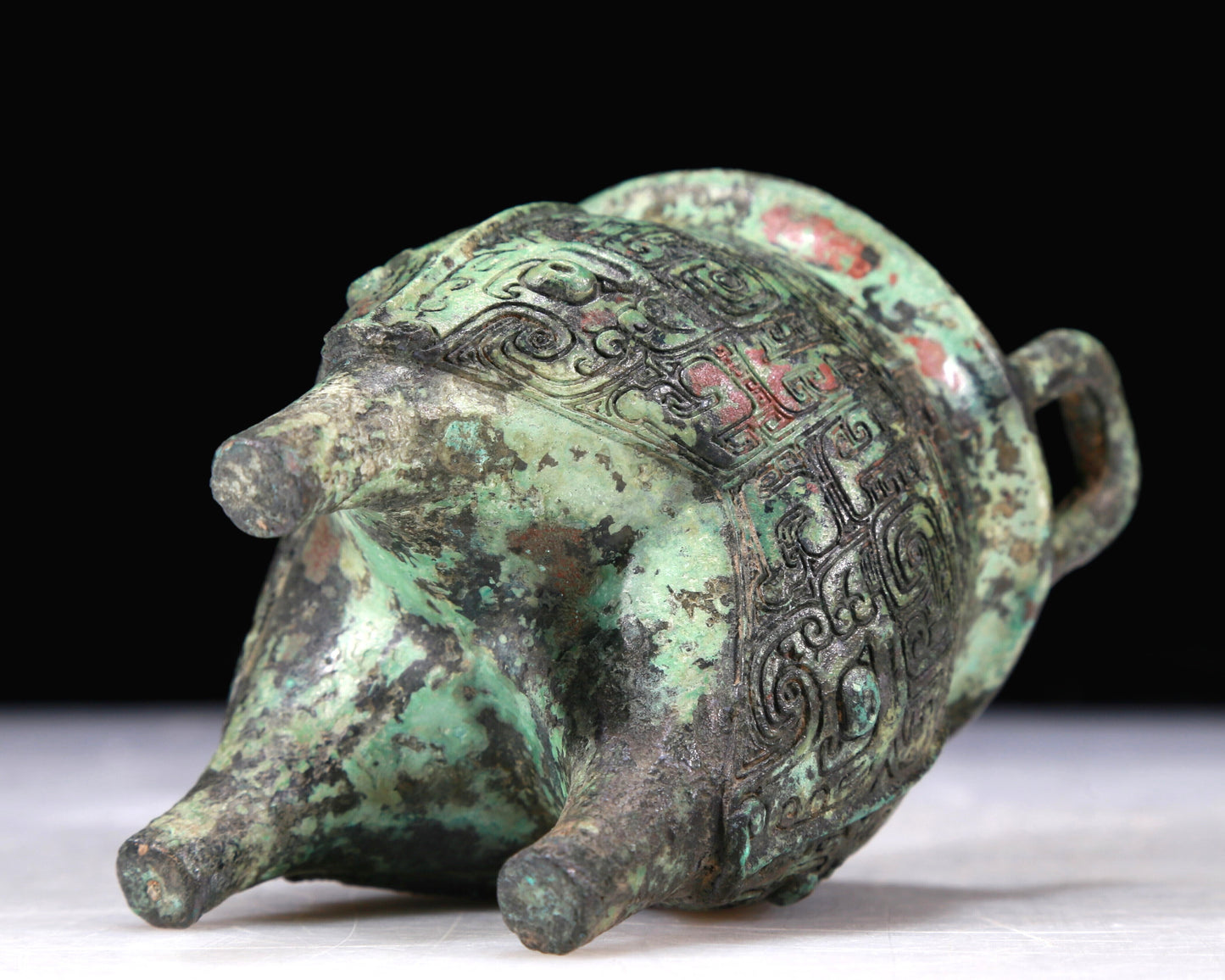 A Precious Bronze 'Animal Mask' Tripod Censer With Inscriptions