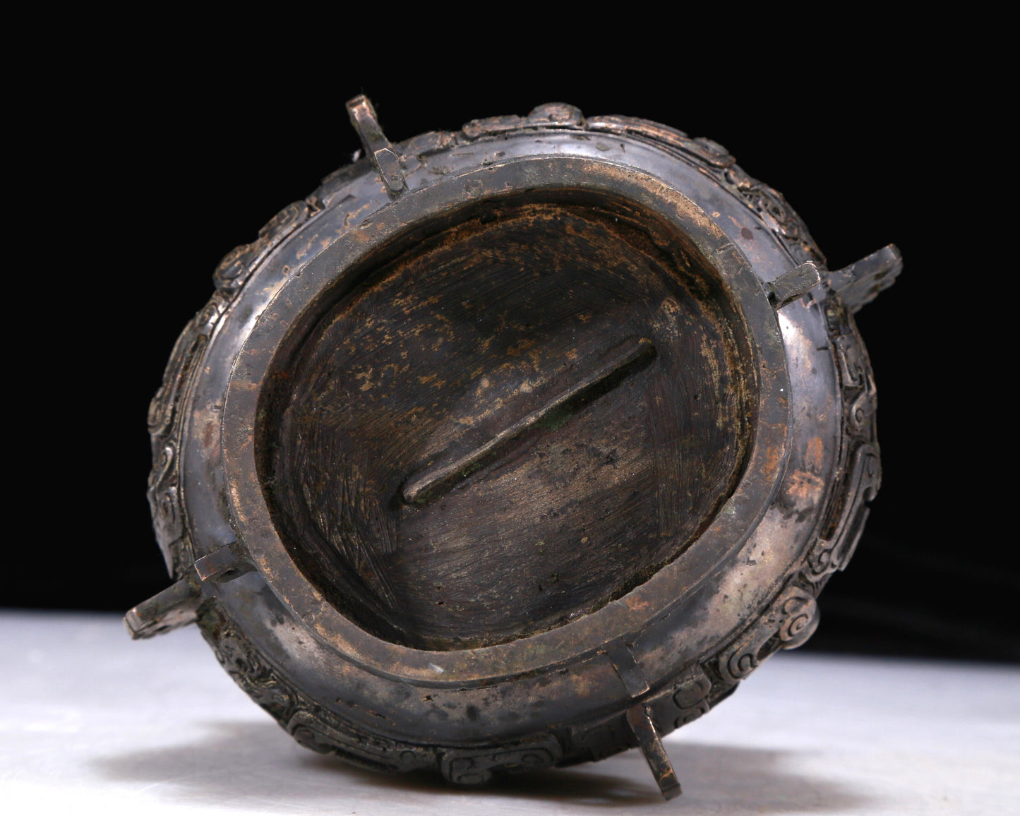 A Precious Bronze 'Animal Mask' Jar And Cover With Inscriptions