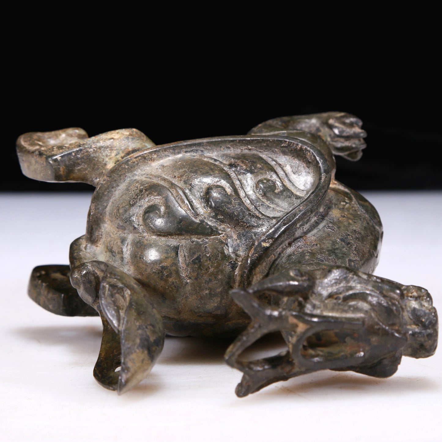 A Precious Bronze Auspicious Beast With Inscriptions